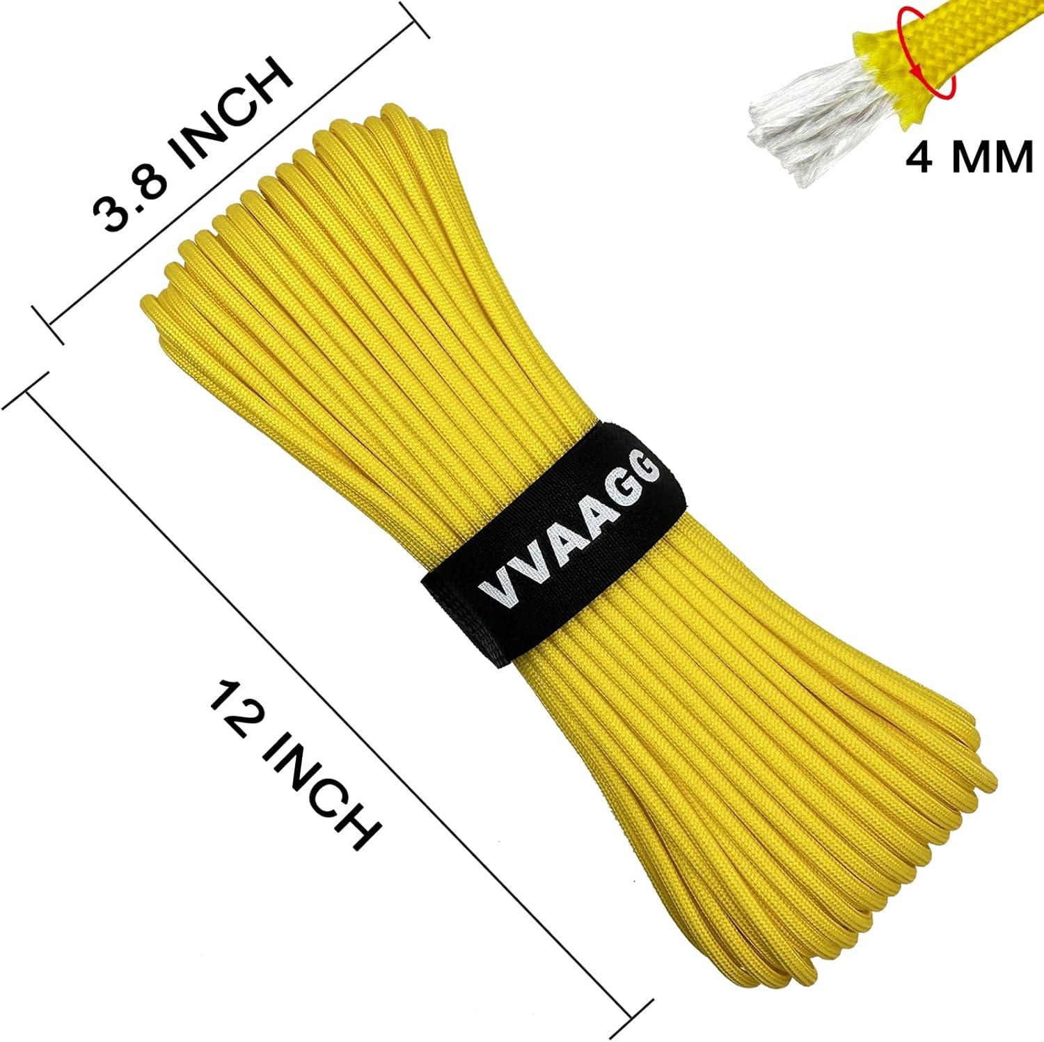 imageVVAAGG 550lb Paracord Rope 100FT 4mm Lightweight and Durable Camping Rope 7 Strand Nylon Parachute Cord for Fishing Clothesline Hammock Tent amp Survival DIY Bracelet OrangeYellow