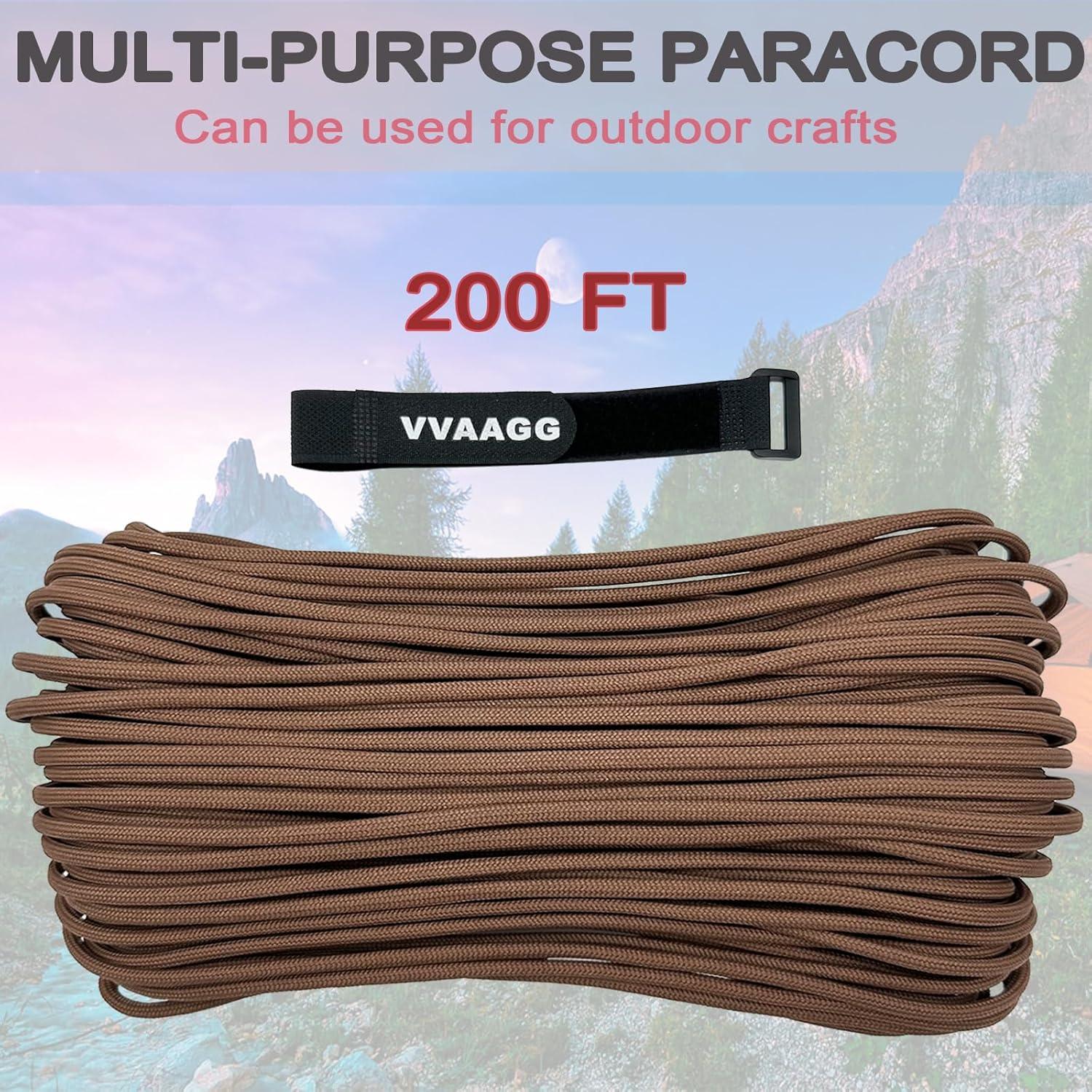 imageVVAAGG 550lb Paracord Rope 100FT 4mm Lightweight and Durable Camping Rope 7 Strand Nylon Parachute Cord for Fishing Clothesline Hammock Tent amp Survival DIY Bracelet OrangeTan