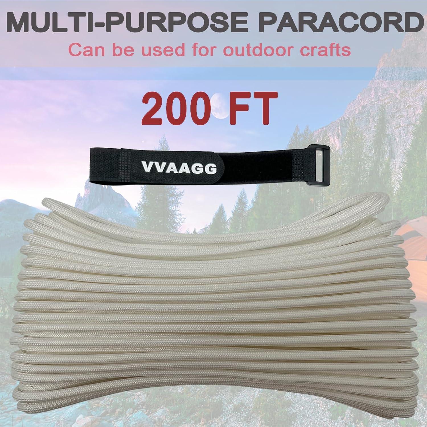 imageVVAAGG 550lb Paracord Rope 100FT 4mm Lightweight and Durable Camping Rope 7 Strand Nylon Parachute Cord for Fishing Clothesline Hammock Tent amp Survival DIY Bracelet OrangeWhite