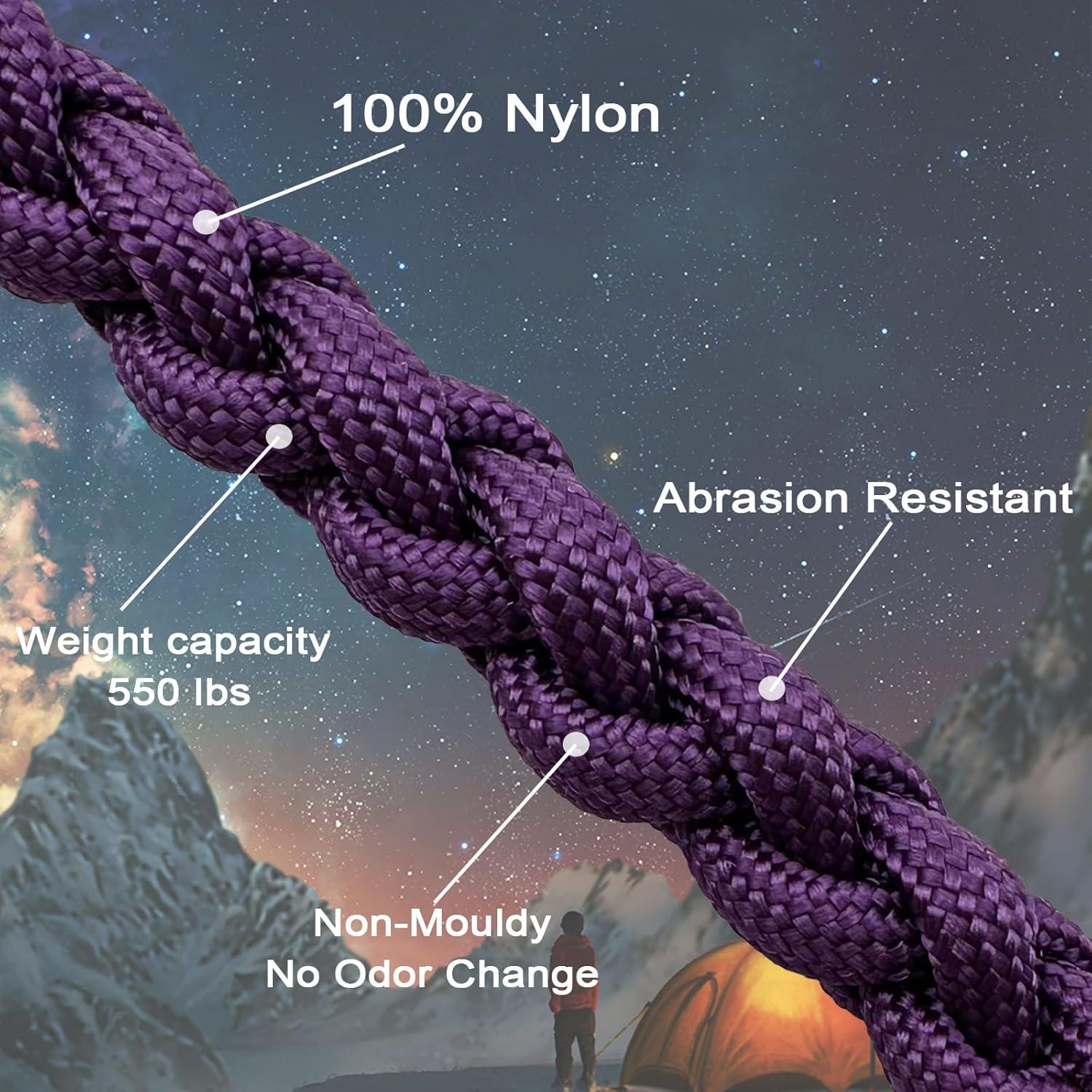 imageVVAAGG 550lb Paracord Rope 100FT 4mm Lightweight and Durable Camping Rope 7 Strand Nylon Parachute Cord for Fishing Clothesline Hammock Tent amp Survival DIY Bracelet OrangePurple
