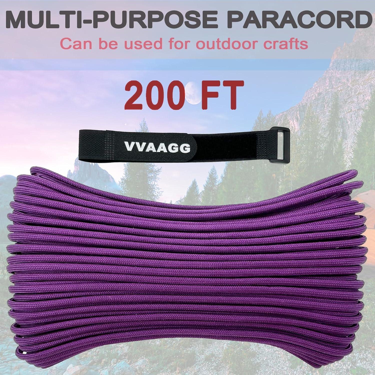 imageVVAAGG 550lb Paracord Rope 100FT 4mm Lightweight and Durable Camping Rope 7 Strand Nylon Parachute Cord for Fishing Clothesline Hammock Tent amp Survival DIY Bracelet OrangePurple