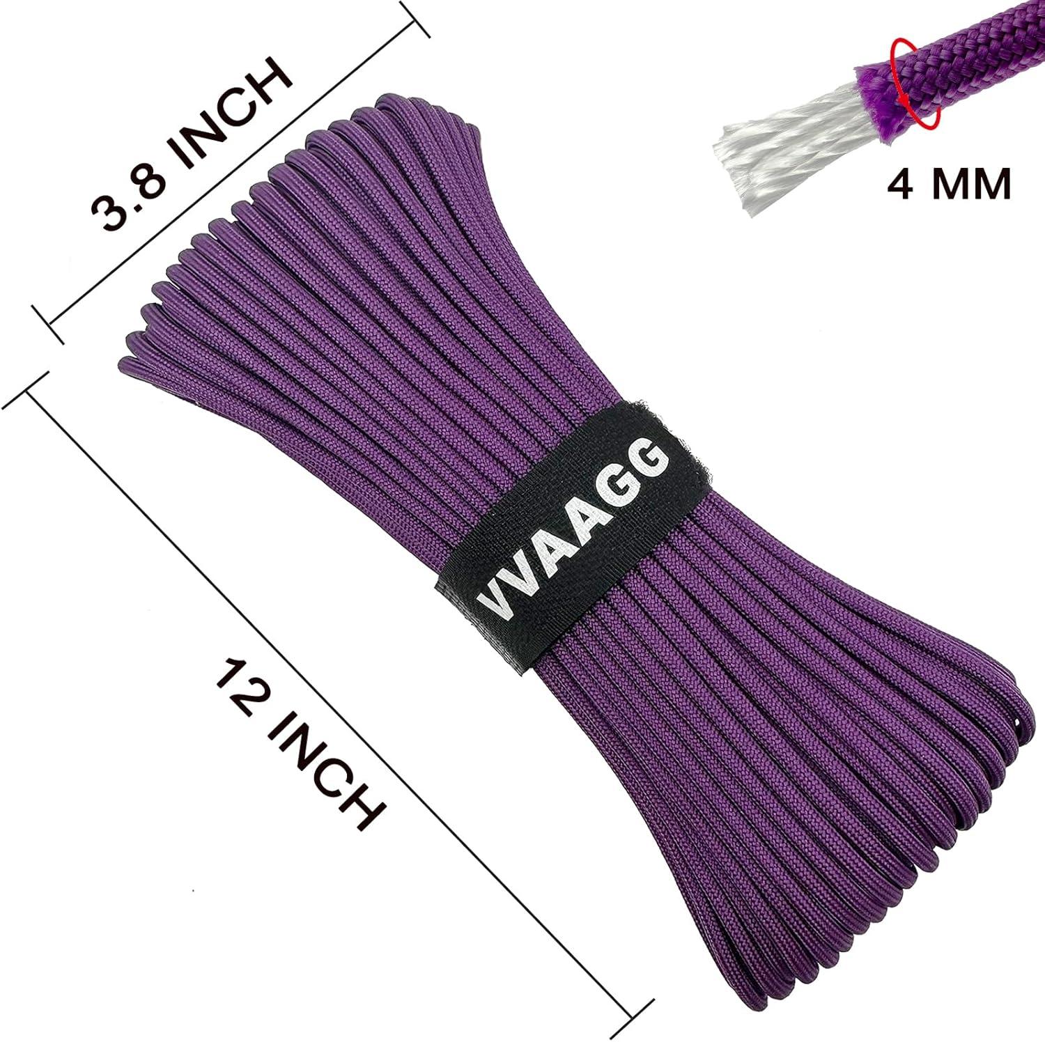 imageVVAAGG 550lb Paracord Rope 100FT 4mm Lightweight and Durable Camping Rope 7 Strand Nylon Parachute Cord for Fishing Clothesline Hammock Tent amp Survival DIY Bracelet OrangePurple