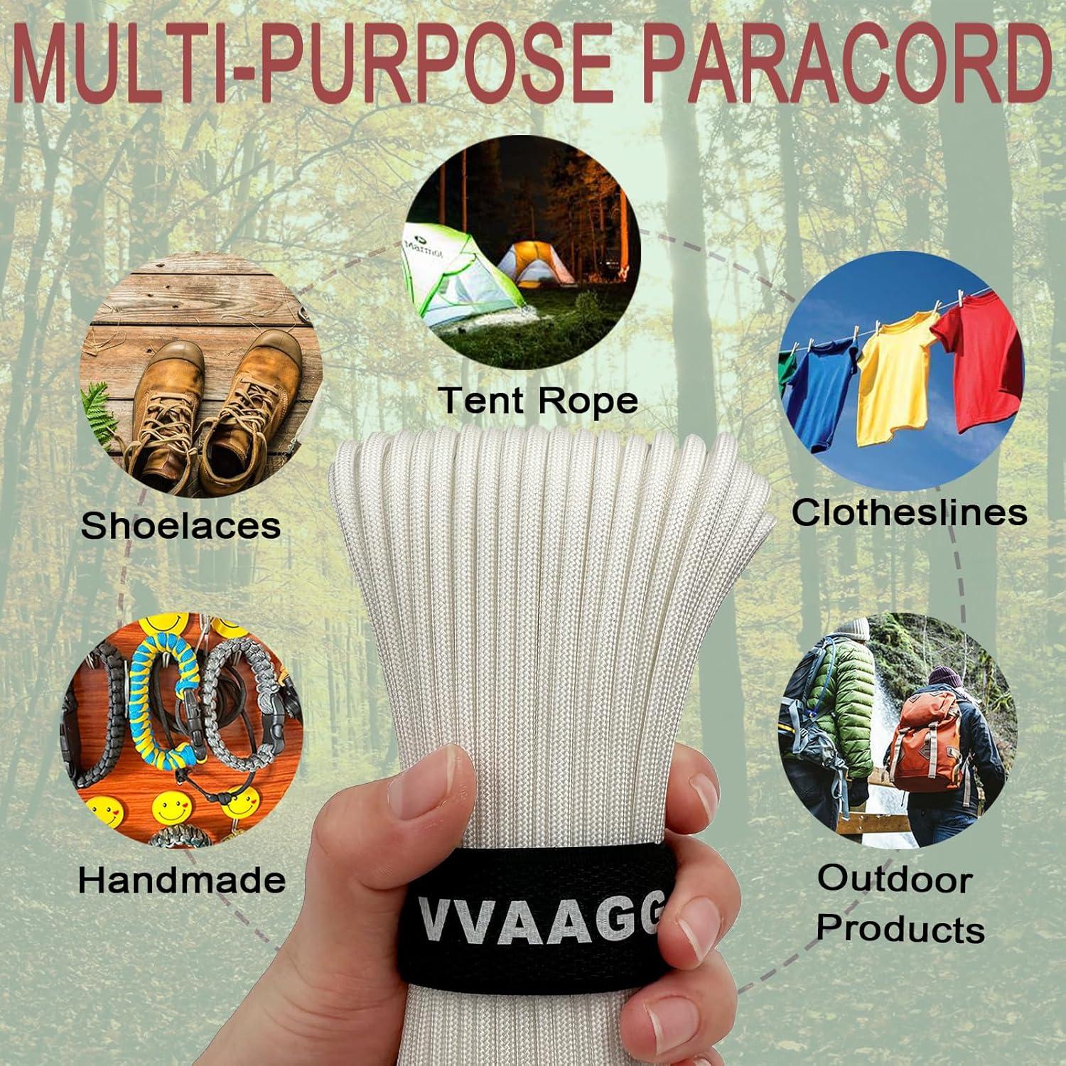 imageVVAAGG 550lb Paracord Rope 100FT 4mm Lightweight and Durable Camping Rope 7 Strand Nylon Parachute Cord for Fishing Clothesline Hammock Tent amp Survival DIY Bracelet OrangeWhite