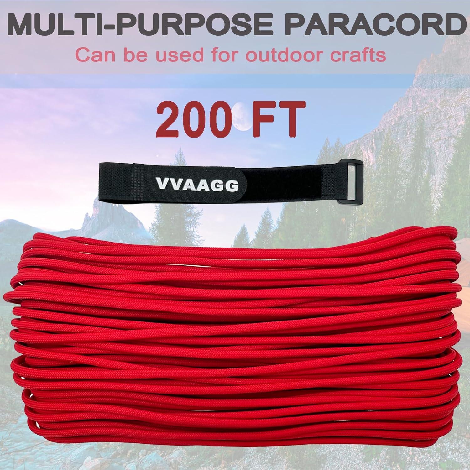 imageVVAAGG 550lb Paracord Rope 100FT 4mm Lightweight and Durable Camping Rope 7 Strand Nylon Parachute Cord for Fishing Clothesline Hammock Tent amp Survival DIY Bracelet OrangeRed