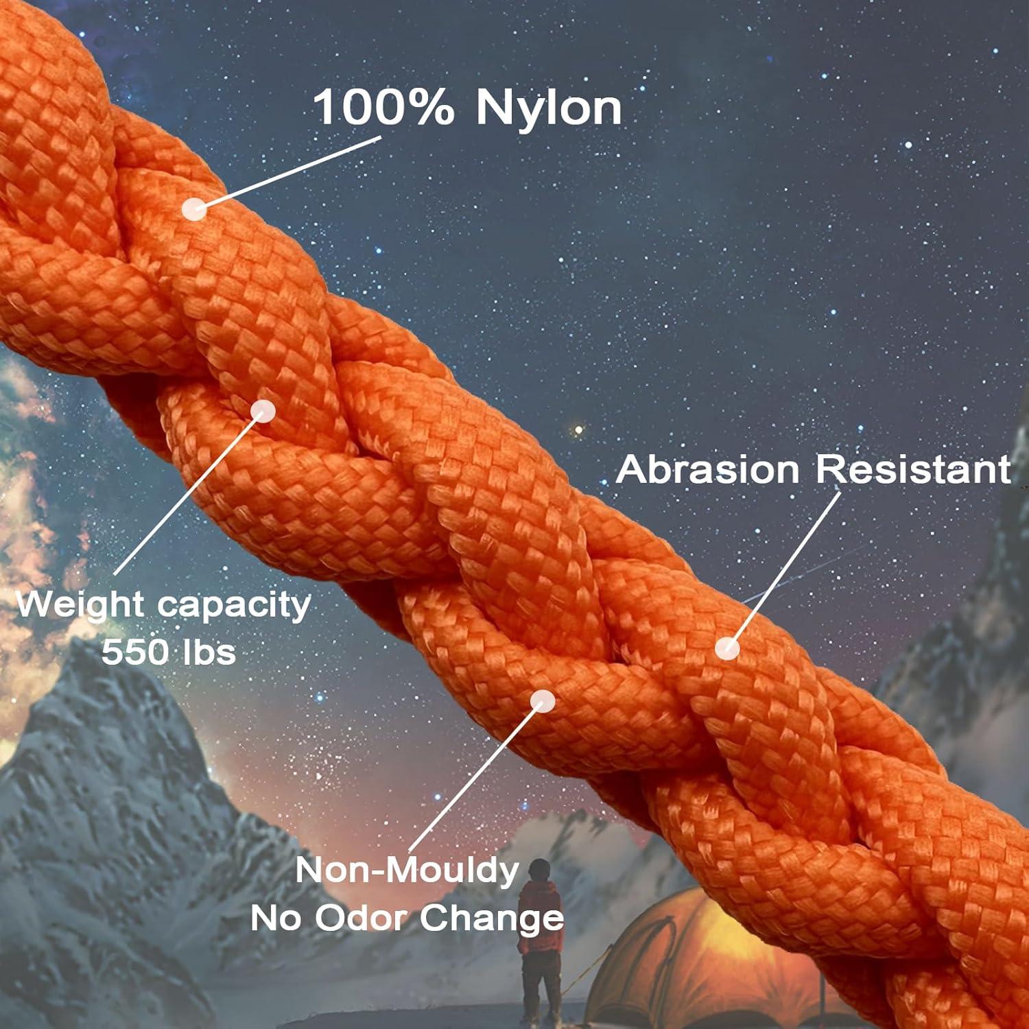 imageVVAAGG 550lb Paracord Rope 100FT 4mm Lightweight and Durable Camping Rope 7 Strand Nylon Parachute Cord for Fishing Clothesline Hammock Tent amp Survival DIY Bracelet OrangeOrange