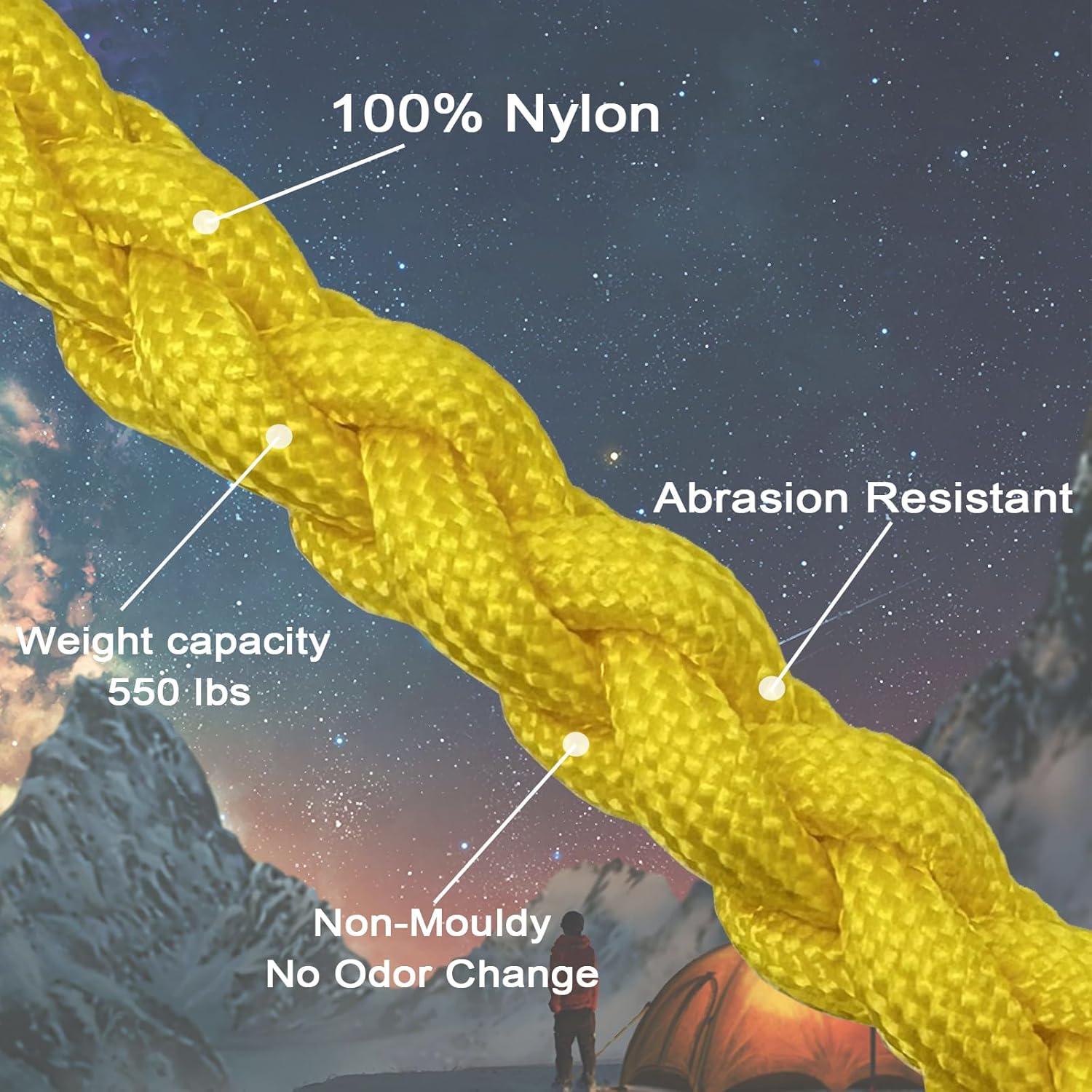 imageVVAAGG 550lb Paracord Rope 100FT 4mm Lightweight and Durable Camping Rope 7 Strand Nylon Parachute Cord for Fishing Clothesline Hammock Tent amp Survival DIY Bracelet OrangeYellow