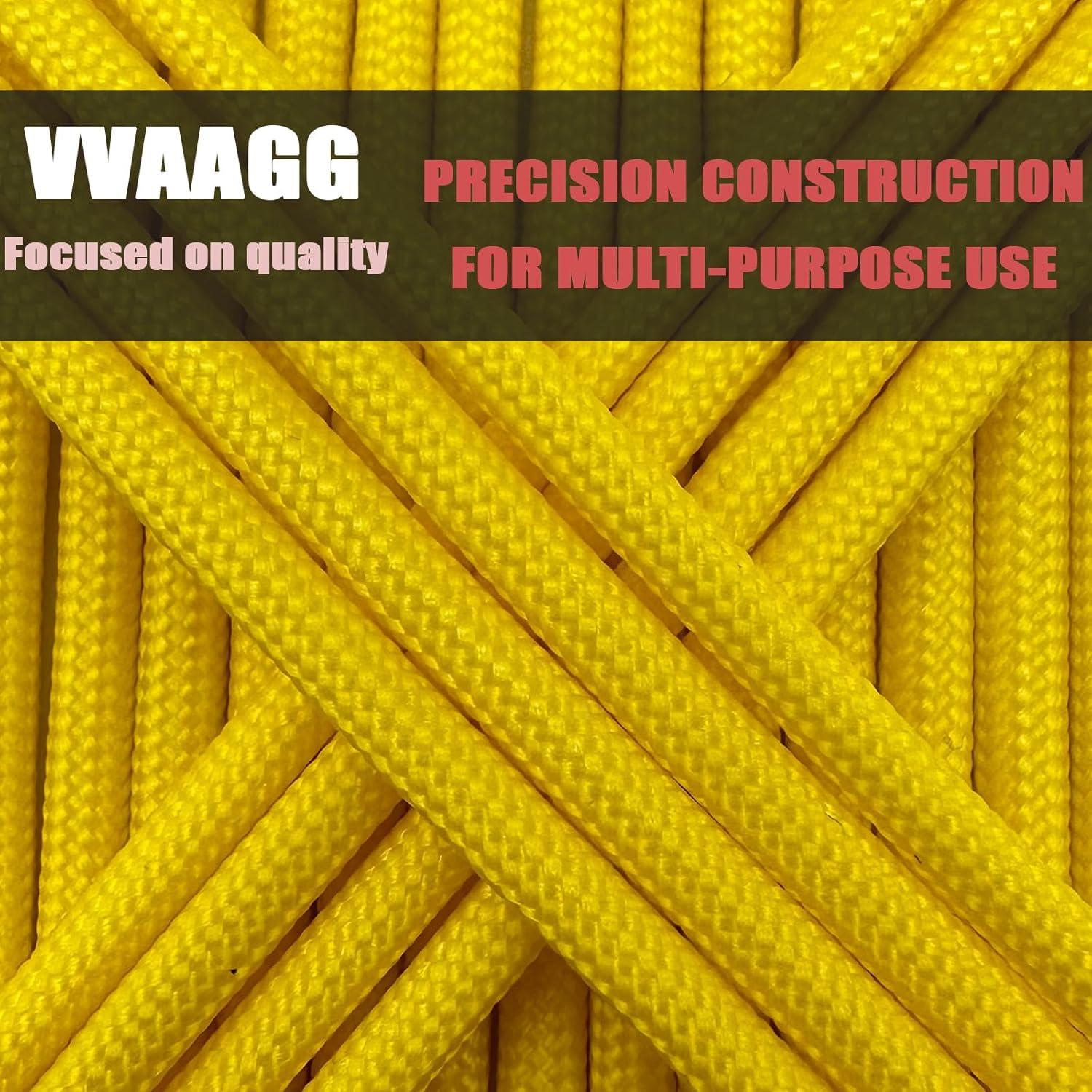 imageVVAAGG 550lb Paracord Rope 100FT 4mm Lightweight and Durable Camping Rope 7 Strand Nylon Parachute Cord for Fishing Clothesline Hammock Tent amp Survival DIY Bracelet OrangeYellow