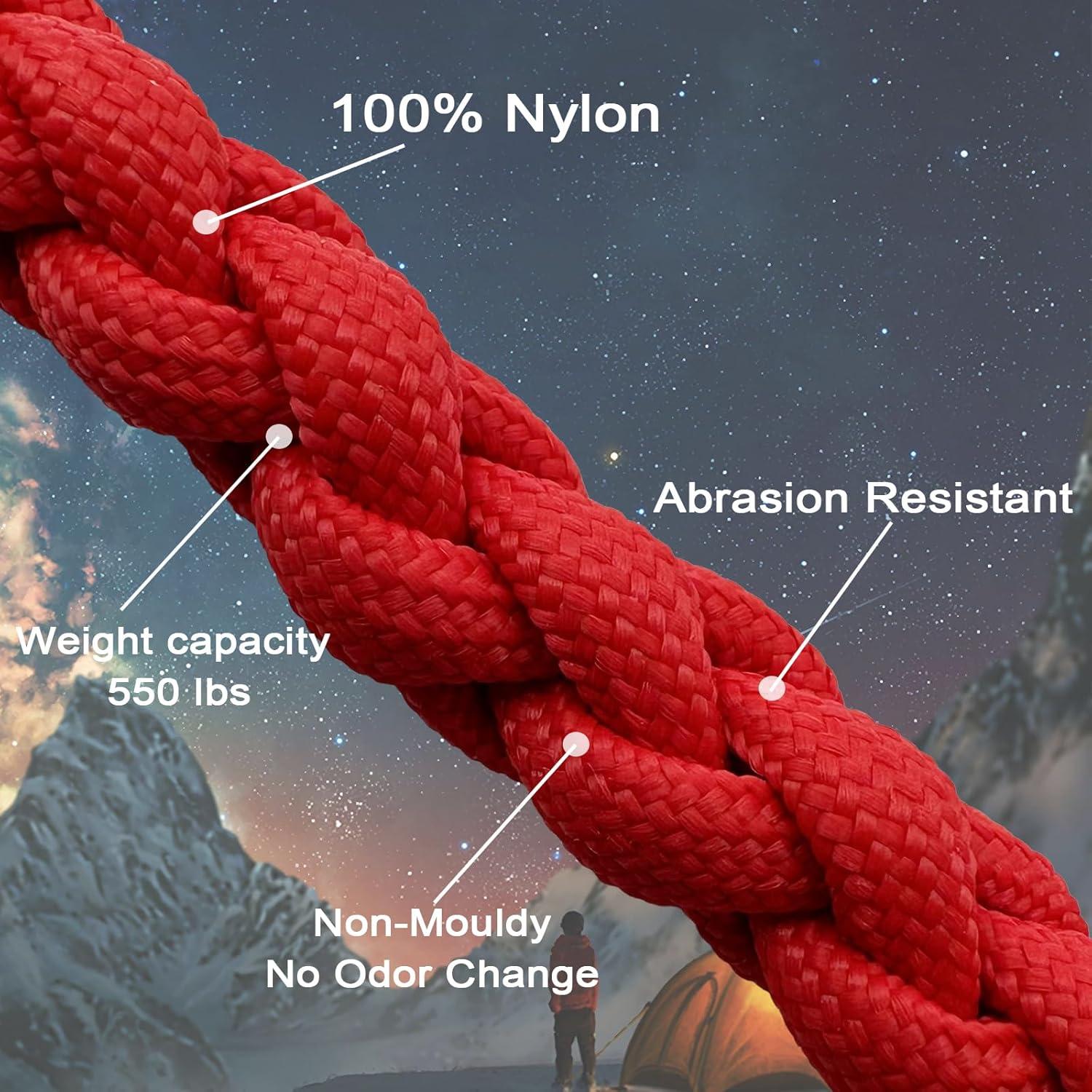 imageVVAAGG 550lb Paracord Rope 100FT 4mm Lightweight and Durable Camping Rope 7 Strand Nylon Parachute Cord for Fishing Clothesline Hammock Tent amp Survival DIY Bracelet OrangeRed