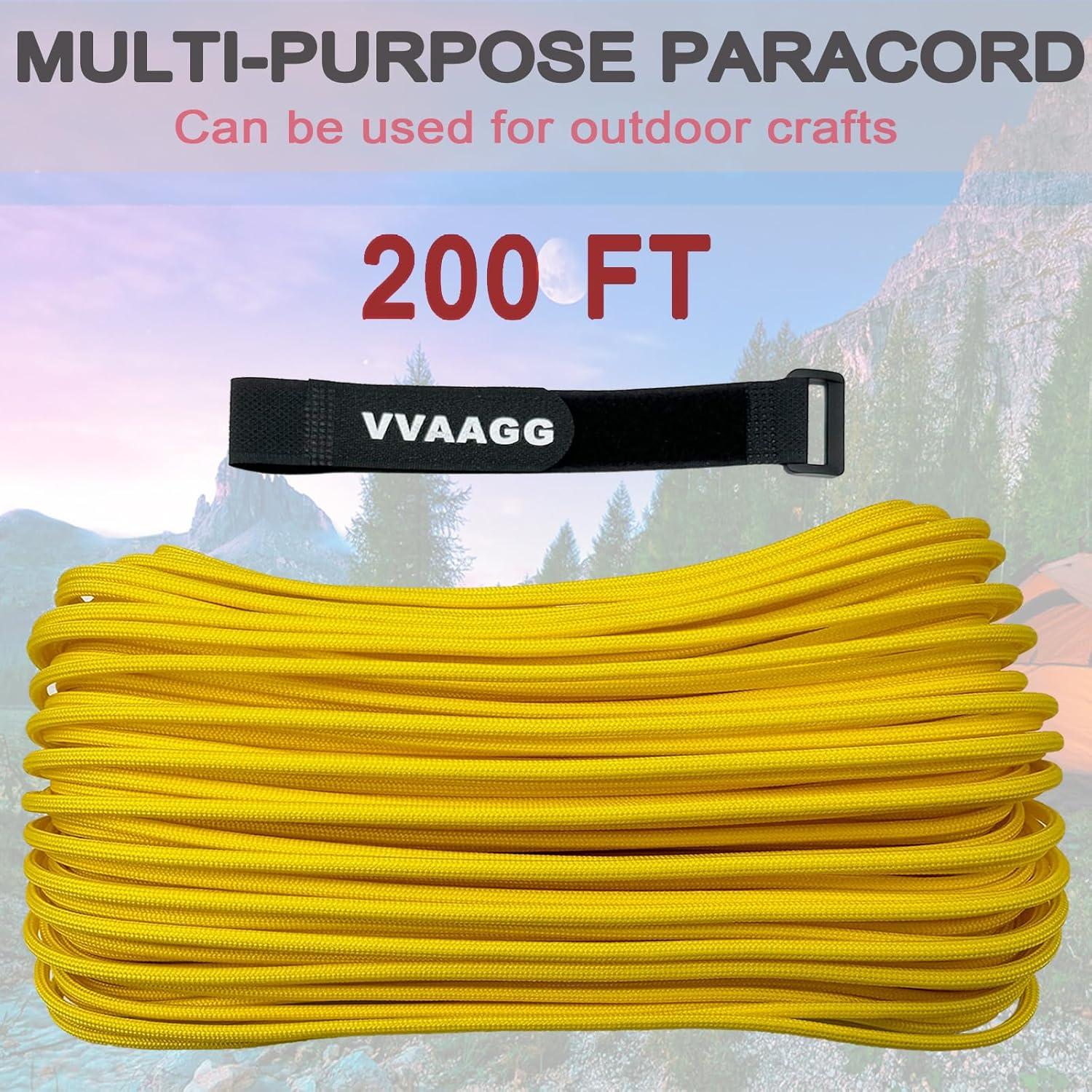 imageVVAAGG 550lb Paracord Rope 100FT 4mm Lightweight and Durable Camping Rope 7 Strand Nylon Parachute Cord for Fishing Clothesline Hammock Tent amp Survival DIY Bracelet OrangeYellow