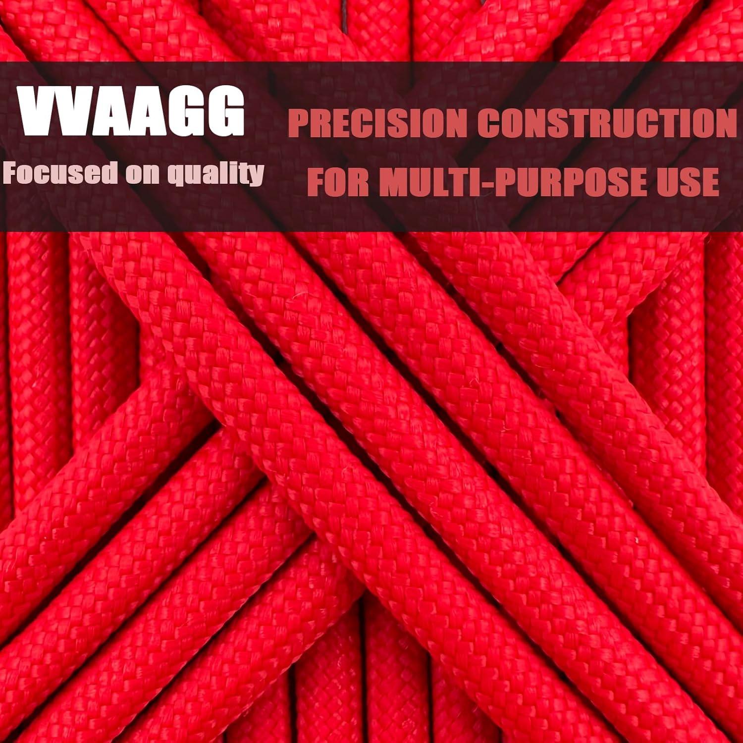 imageVVAAGG 550lb Paracord Rope 100FT 4mm Lightweight and Durable Camping Rope 7 Strand Nylon Parachute Cord for Fishing Clothesline Hammock Tent amp Survival DIY Bracelet OrangeRed