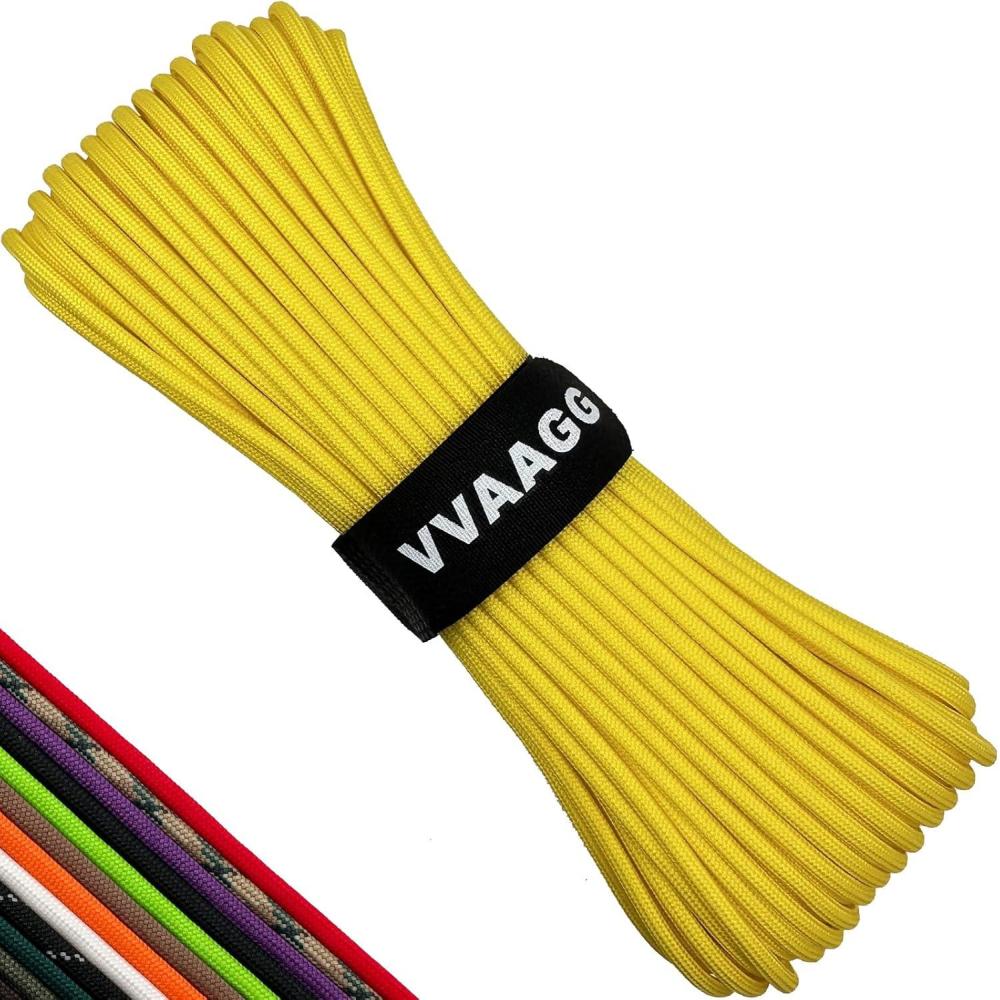 imageVVAAGG 550lb Paracord Rope 100FT 4mm Lightweight and Durable Camping Rope 7 Strand Nylon Parachute Cord for Fishing Clothesline Hammock Tent amp Survival DIY Bracelet OrangeYellow