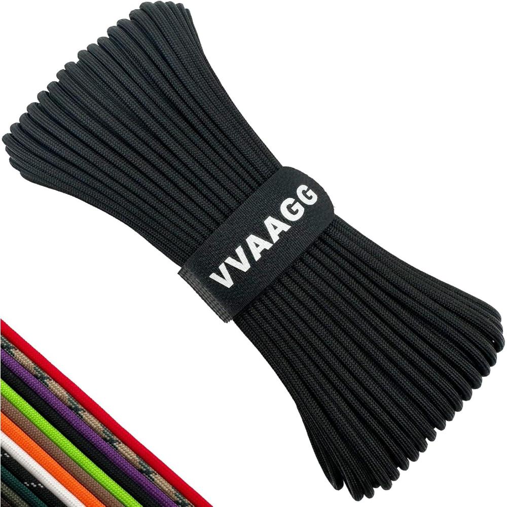 imageVVAAGG 550lb Paracord Rope 100FT 4mm Lightweight and Durable Camping Rope 7 Strand Nylon Parachute Cord for Fishing Clothesline Hammock Tent amp Survival DIY Bracelet OrangeBlack