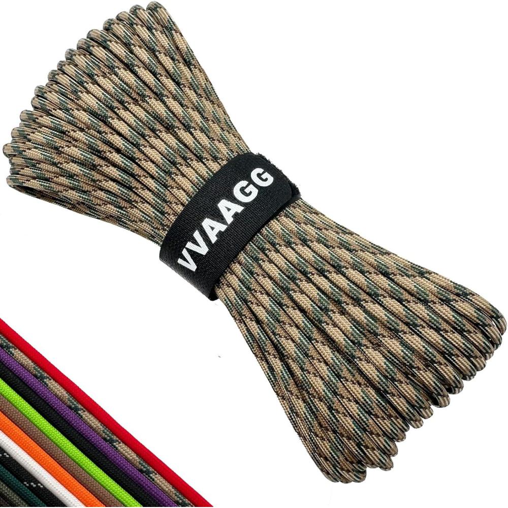 imageVVAAGG 550lb Paracord Rope 100FT 4mm Lightweight and Durable Camping Rope 7 Strand Nylon Parachute Cord for Fishing Clothesline Hammock Tent amp Survival DIY Bracelet OrangeCamo