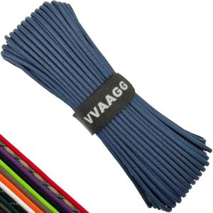 VVAAGG 550lb Paracord Rope 100FT: 4mm Lightweight and Durable Camping Rope 7 Strand Nylon Parachute Cord for Fishing Clothesline Hammock Tent & Survival DIY Bracelet Orange(Dkblue)