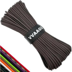 VVAAGG 550lb Paracord Rope 100FT: 4mm Lightweight and Durable Camping Rope 7 Strand Nylon Parachute Cord for Fishing Clothesline Hammock Tent & Survival DIY Bracelet Orange(Coffee)