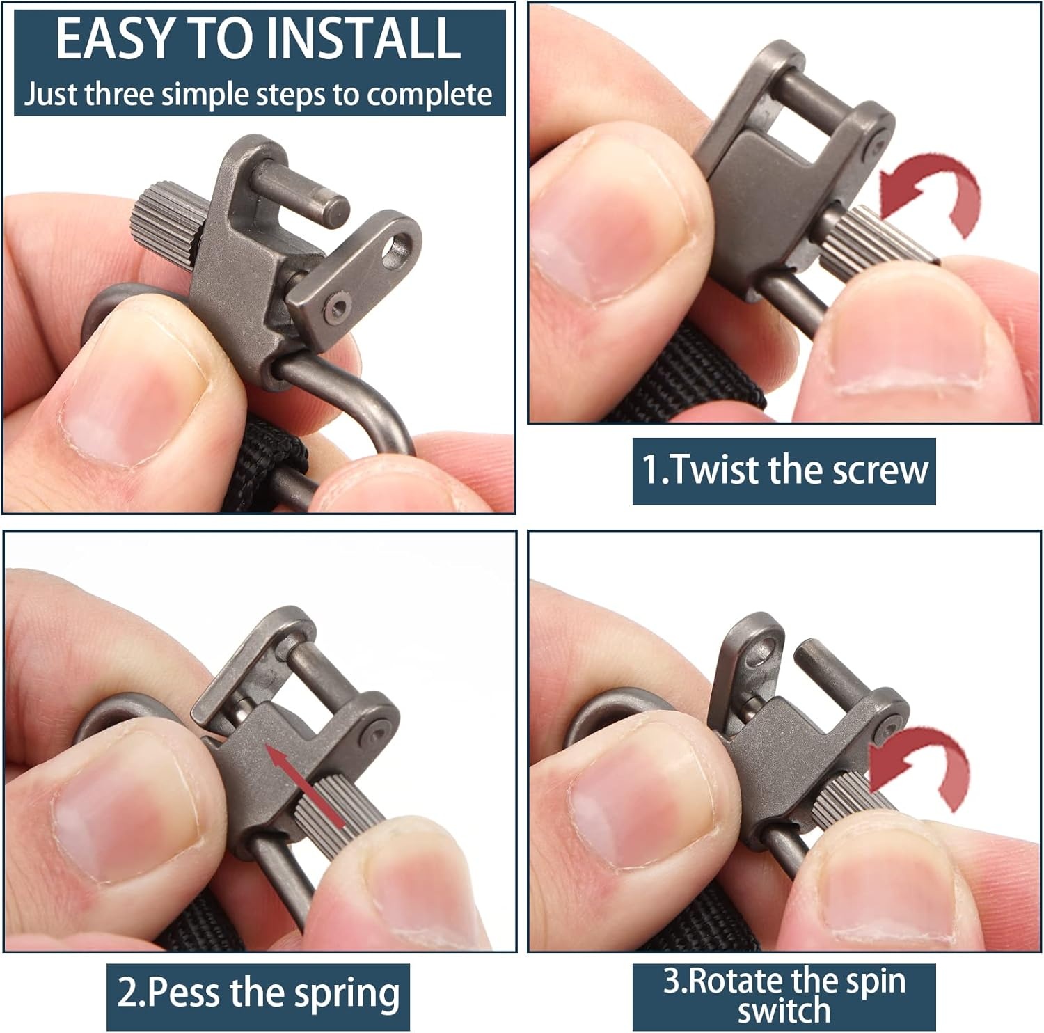 imageVVAAGG 4PCS Sling Swivels 1 125 15 inch 2Point Sling Attachment4pcs 1 inch Swivels Gary