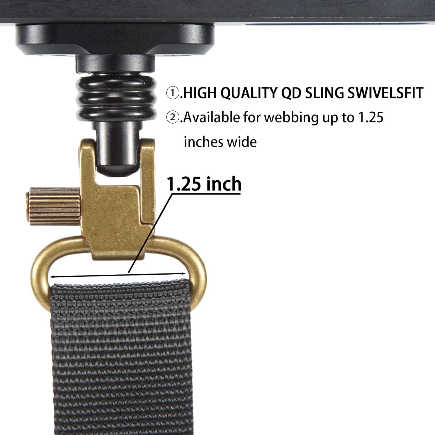 imageVVAAGG 4PCS Sling Swivels 1 125 15 inch 2Point Sling Attachment4pcs 125 inch Swivels Gold